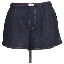 Jacquemus The Amelo de-Nimes Mini Short Plisado en Denim Azul Oscuro