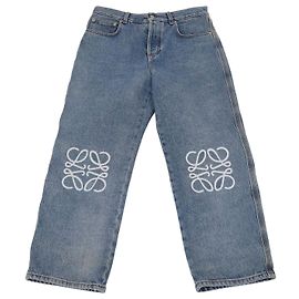 Loewe Baggy-Hose aus Wash Blue Denim Anagram