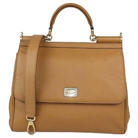 Borsa a mano Dolce & Gabbana Miss Sicily Large in pelle marrone