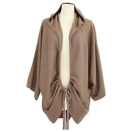 Abrigo cardigan con capucha de lana beige Max Mara