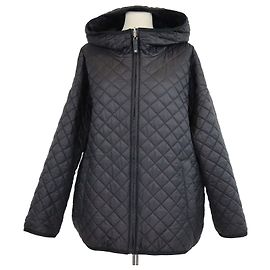 Max Mara Black Quilted Polyester The Cube Hooded Bomber Jacket