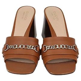 Sandales mules Signoria en cuir marron Gucci