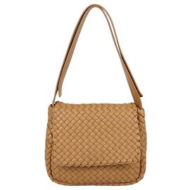 Bolsa de ombro Cobble em couro Intrecciato marrom Bottega Veneta