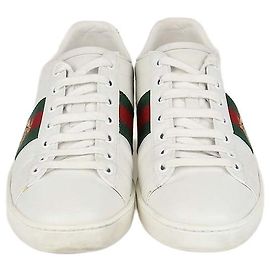 Baskets basses Ace Bee en cuir blanc Gucci