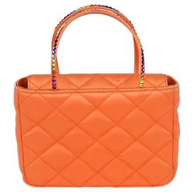 Borsa Super Mini Amini Betty Amina Muaddi in raso matelassé arancione