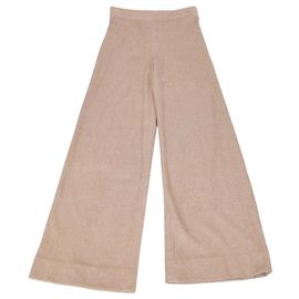Pantalones Terry Domaso Loro Piana en mezcla de lino y algodón beige
