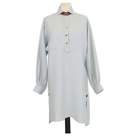 Vestido midi Anastasia de lino verde claro Loro Piana