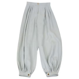 Pantalon Balloon Augustin en lin vert clair Loro Piana