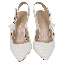 Christian Dior J'Adior Slingback Pumps aus weißem Stoff