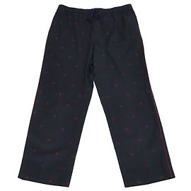 Pantalones de gabardina de lana azul medianoche con abejas bordadas y cordón ajustable Gucci
