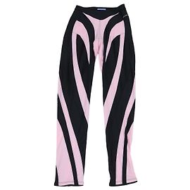 Thierry Mugler Leggings espiral con paneles de mezcla de poliamida negro/rosa Mugler