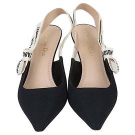 Christian Dior J'Adior Slingback Pumps aus schwarzem Stoff