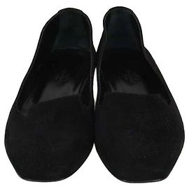 Hermès Hermes Black Suede Holy Slip On Flats