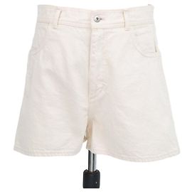 Jil Sanders Mini-Short aus Denim in Creme