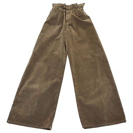 Miu Miu Wide Leg Hose aus braunem Samt und Chambray