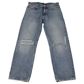 Vaqueros Wide Leg de Denim Azul Distressed Balenciaga