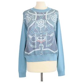 Hermès Maglione Hermes Blue Silk Brides de Gala Twillreine