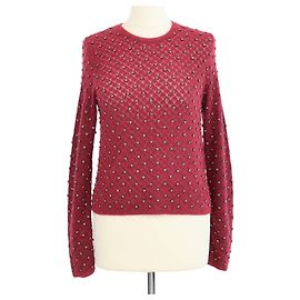 Autre Marque Max Mara Studio Mohair-Pullover Rally in Kastanienbraun mit Verzierungen