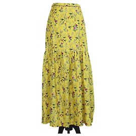 Falda Maxi Elisir Max Mara de seda amarilla con estampado floral