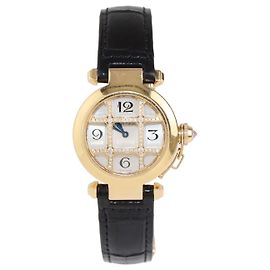 Pasha de Cartier Uhr aus 18K Roségold und Diamanten, silbernes Zifferblatt