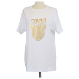 Autre Marque Camiseta Cavalli Class de algodón blanco con estampado de logo