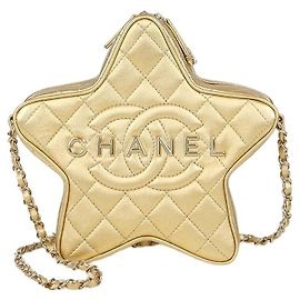 Bolso bandolera Chanel Gold Quilted Leather Walk of Fame Star