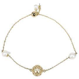 Pulsera de cadena de metal dorado y perlas artificiales Carolina Herrera
