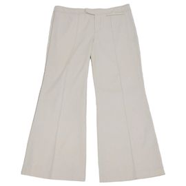 Pantalones wide leg Isabel Marant en mezcla de algodón crema