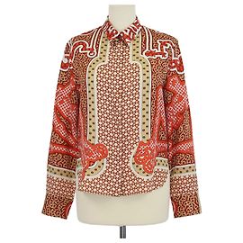 Hermès Camisa Hermes Multicolor de seda con estampado Bandana Eperon d'Or