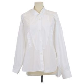 Chemise Loewe à manches longues en coton blanc avec boutons