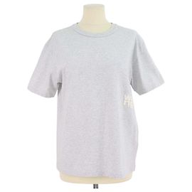 Autre Marque Alexander Wang.T T-Shirt mit Rundhalsausschnitt aus Baumwolle in Hellgrau