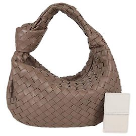 Borsa hobo Bottega Veneta Teen Jodie in pelle Intrecciato marrone