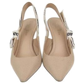 Christian Dior J'Adior Slingback Pumps aus beigem technischem Gewebe