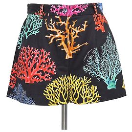 Dolce & Gabbana Mini-Shorts aus Baumwollmischung mit Korallenprint Schwarz/Multicolor