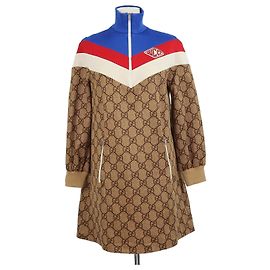 Abito in jersey colorblock Gucci in misto poliestere GG multicolore