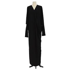 Vestido largo de manga larga en jersey negro Norma Kamali