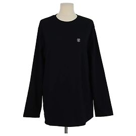 Céline Celine lockeres Langarm-T-Shirt aus schwarzer Baumwolle