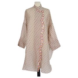 Vestido túnica oversized Biyan con estampado floral multicolor y adornos