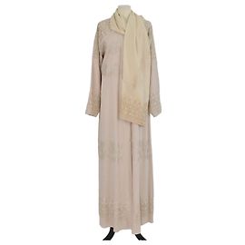 Dolce & Gabbana Cape Abaya Kleid aus Seidenmischung beige
