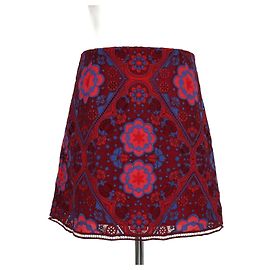 Sandro Lily Minirock aus floraler Jersey-Spitze in Rot/Blau
