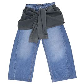 Pantaloni Slouchy in Denim Blu Alexander Wang con T-shirt Annodata