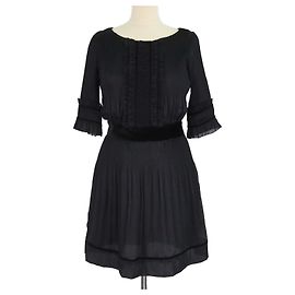 Mini abito Jour in jersey nero con volant Diane Von Furstenberg