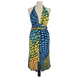 Abito Halterneck in Seta Stampata Multicolor Issa