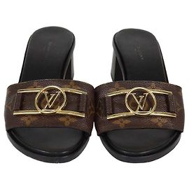 Sandali Lock It Slide in tela Monogram Louis Vuitton