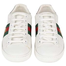 Sneakers basse Gucci Ace in pelle bianca con ape