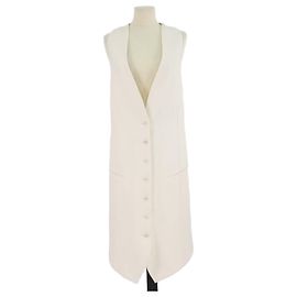 Ann Demeulemeester Westenkleid aus Woll-Seiden-Mischung in Creme