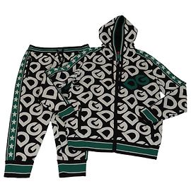 Conjunto de Chaqueta con Capucha y Jogger Dolce & Gabbana de Lana con Estampado DG Mania Multicolor