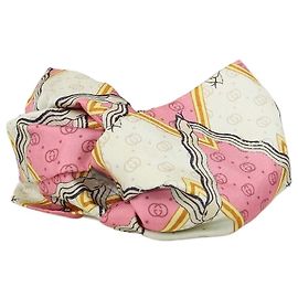 Fascia Gucci in seta multicolore con stampa serpente