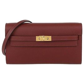 Hermès Portafoglio Hermes Rouge H Evercolor Leather Classique To Go Wallet