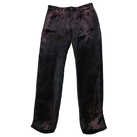 Saint Laurent Skinny-Hose aus rosa und schwarzem Metallic-Samt